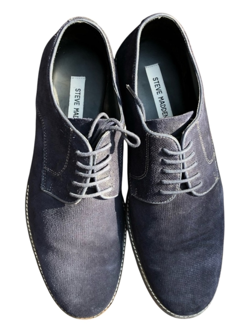 Steve Madden Horten Suede Oxford Derby Shoes Navy Blue Mens Size 9